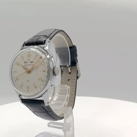 Vintage 33.5mm Helbros Triple Calendar Men's Mechanical Wristwatch Germany - Picture 1 of 4